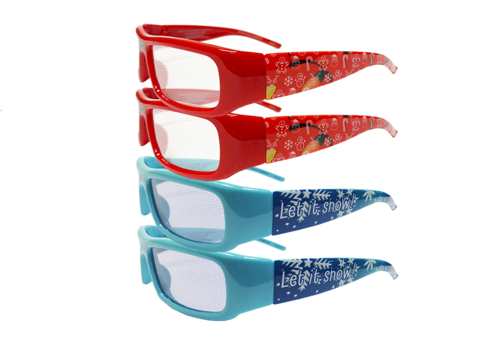 Holiday Specs Plastic 4 Pack (Mix)