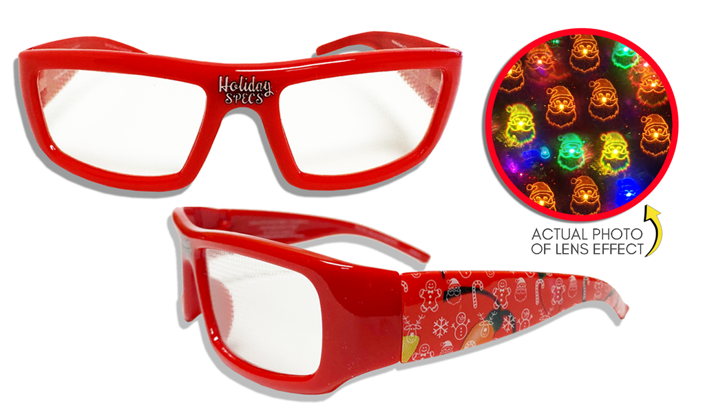Holiday Specs Plastic Santa