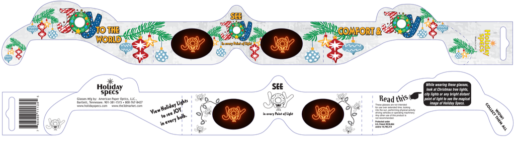 "JOY" Holiday Specs 3D Glasses